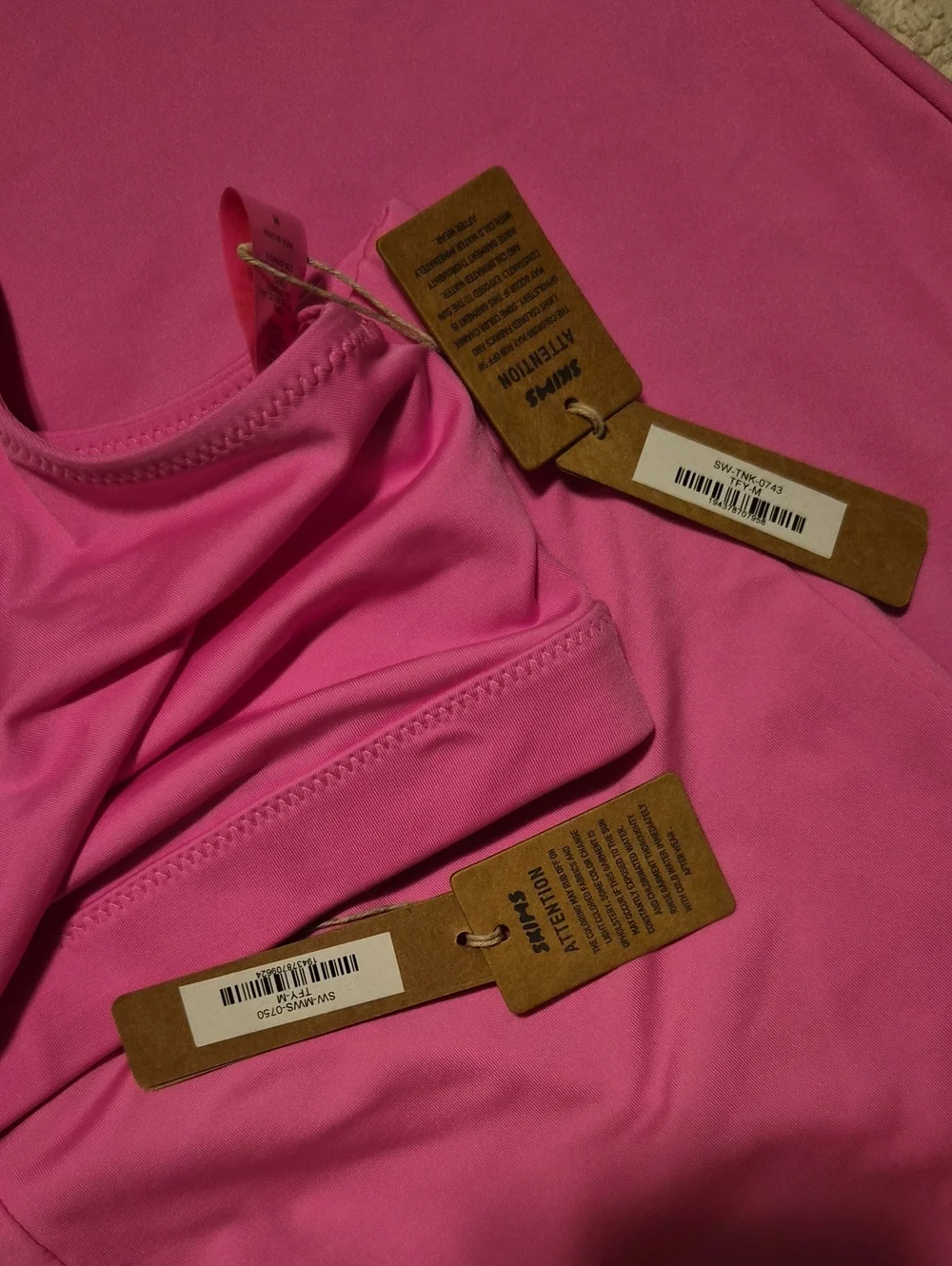 NWT SKIMS Hot Pink Swim Set + Matching Cover-Up Dress | Size Medium